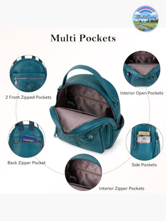 Embossed Vegan Leather Mini Backpack Purse Fashion Backpack Daypack Shoulder main image 4